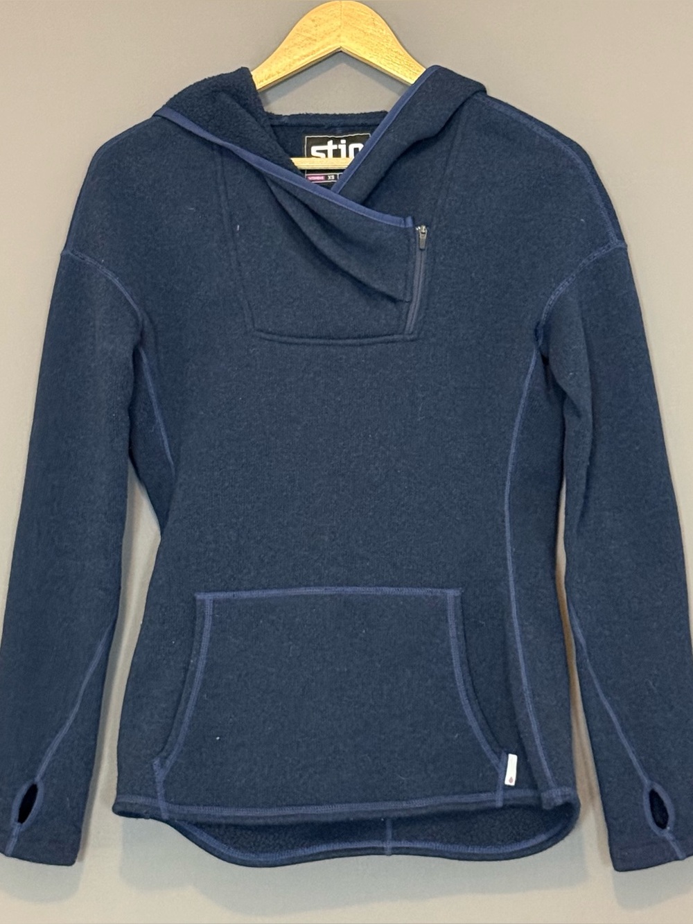 Stio Sweetwater Fleece Hoodie Women’s XS Navy Blue Outdoor Pullover Gorpcore
